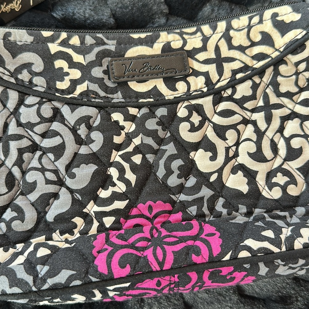 Vera Bradley Black and Pink Patterned Crossbody Women's Bag - Picture 7 of 16